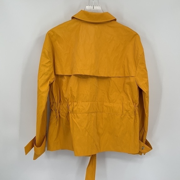 TopShop Safari rain jacket coat yellow belt button tie new women 6 - Picture 2 of 3